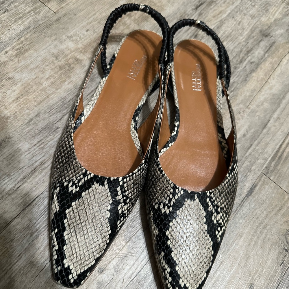 Snakeskin Slingback Flats